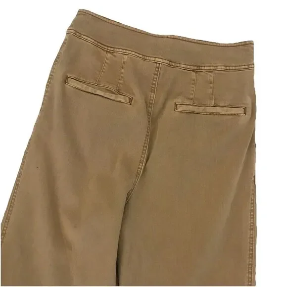 Free People Yellow Pleated Cotton Cropped Denim Casual Pants NWOT 12 - Picture 5 of 10